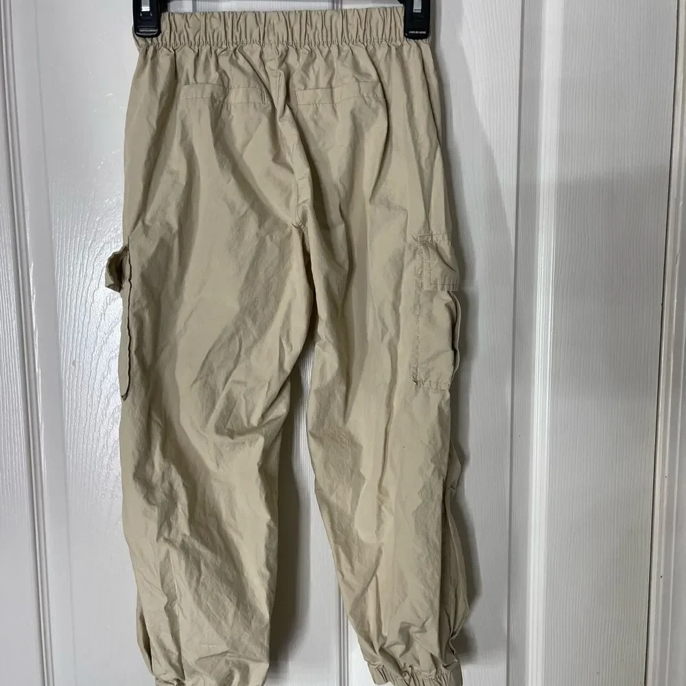 2 pairs of Gap joggers blue and khaki parachute pants size 8